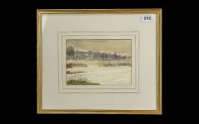 Two Watercolours by Ron Brown, depicting 'Winter's Day in Sniggery Woods', mounted, framed and