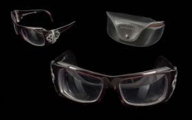 Bulgari Luxury Spectacle Frames, Model 473-B, with distinctive rhinestone detailing on the