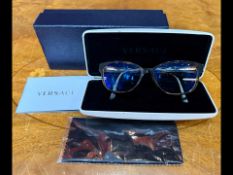 Genuine Versace Spectacles, Model 3177, frame in brown tortoiseshell effect, soft cat eye style,