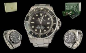 Rolex Sea Dweller Deep Sea Oyster Perpetual Date Chronometer Stainless Steel Gents Wrist Watch -