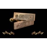 Clogau Signed 9ct Welsh Gold Pair Of Hallmarked Cuff Links - In The Form Of Ingots. Full Hallmark.