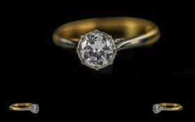 Ladies 18ct Gold Single Stone Diamond Se