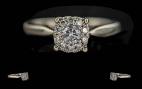 Ladies Modern 9ct White Gold Diamond Set