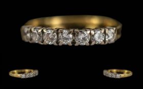 Ladies Pleasing 18ct Gold Seven Stone Di
