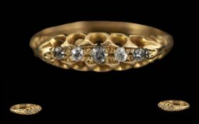 Antique Period Ladies 18ct Gold 5 Stone