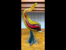Murano Fish Figure Ornament, in red, yel