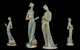 Two Lladro Figure Groups, 'Clown in Love