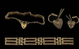 Ladies 9ct Gold 3 Bar Gate Bracelet - Wi