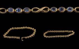 Ladies Attractive 9ct Gold Sapphire Set