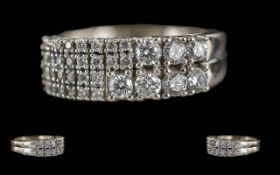Ladies 18ct White Gold Baguette and Bril