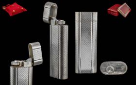 Cartier Paris Deluxe Silver Plated Lighter - 30 Microns Thick. Ref No 822503. With Cartier Fitted