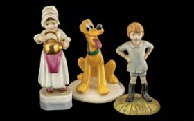 Royal Doulton and Royal Worcester Collection of Small Hand Painted Figures. Comprises 1/ Royal