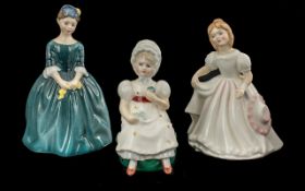 Three Royal Dalton Figurines - To Include 'Cherry' 'Kathy' & 'Amanda' All aspects of condition