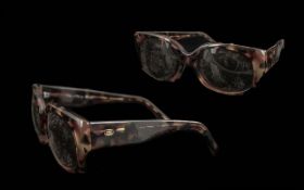 Anne Klein Vintage Ladies Sunglasses, tortoiseshell frame, soft Anne Klein case.