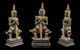 Statue of a Thia Temple Guard, known as a Yaksha, placed to ward off evil spirits. Approx. 14''