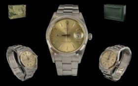 Rolex Oyster Perpetual Date-Just Chronometer Gents Stainless Steel Wrist Watch. Ref No 15200, Date