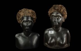 Trobriand Islands, Solomon Sea area, Papua-New-Guinea, Massim tribal art figures, a rare and unusual