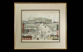 Laurence Stephen Lowry RBA, RA (1887-1976) 'Station Approach' signed in pencil to the margin lower