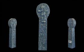 Troika Celtic Cross, textured ornament often crafted from authentic Irish bog turf. Measures approx.