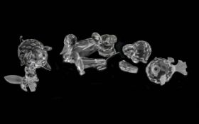 Collection of Boxed Swarovski Figures, comprising a Duck, Pig, Fish, Daschund, Beaver, Mouse and