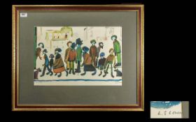 Laurence Stephen Lowry RBA, RA (1887-1976) ''People Standing About''. Signed, Measures overall