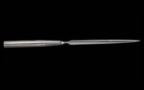 925 Sterling Silver Good Quality Letter Opener. Fully Hallmarked for Silver. Approx Length 7 Inches,