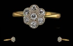 Edwardian Period 1902 - 1910 Ladies 18ct Gold Diamond Set Ring. Full Hallmark for London 1898,