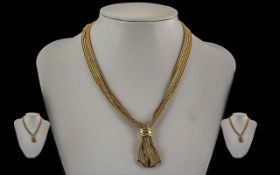 Ladies Excellent quality 9ct Gold Deluxe Multi-Strand Necklace - Pleasing Design. All aspects Of