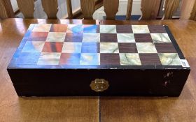 Oriental Style Chess Board & Pieces, board measures 22'' diameter.