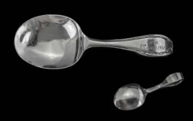 Boxed Sterling Silver Christening Spoon, in original fitted satin lined box. Engraved N.H. 7th