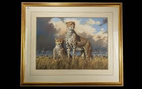 Adrian Rigby 'On the Lookout' Watercolour, mounted, framed and glazed, image measures 20'' x 27''.