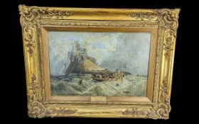 Attributed to John Syer Junior (1846-1913), Oil on board - Mount St Michael, Cornwall, with