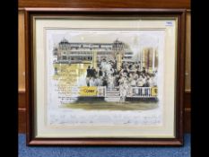 Cricket Interest - Signed Print of England v South Africa Test Match 1994. First touring South