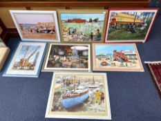 Leonard Rodwell (Blackpool, Sculptor/Artist, died 2013); seven acrylic and watercolour paintings,