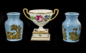 Collection Of antique Pottery - To Include A Cherub Group Gathering Fruit. A Cherub & Mother Playing