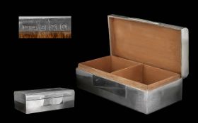 Heavy Sterling Silver with Wooden Interior Cigarette Box. Fully Hallmarked for Silver. Approx Size 7