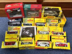 Mixed Lot of Die Cast Models, all boxed, Sports Car Collection to include Jaguar, Mercedes, Ferrari,