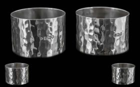 A Fine Pair Of Sterling Silver Napkin Holders - Of Solid Form, Heavy Gauge. With Original Fitted