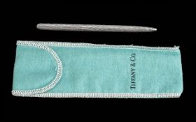Tiffany & Co. Sterling Silver Pen, marked Tiffany, in original box with inner pouch.