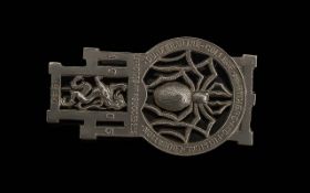 Scottish Silver Brooch of Unusual Form, with superb detailing, depicting a spider and a lion