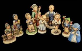 Goebel Collection of Hand Painted Figures ( 9 ) In Total. Various Subjects and Sizes.