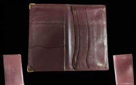 Vintage Cartier Leather Burgandy Wallet / Document Holder. Approx Size 7 by 4 Inches.