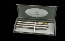 Collection of Parker Quality Fountain Pens. With Box, ( 3 ) Pens In Total.