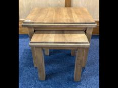 Like Oak Nest of Two Tables, largest measures 22'' wide x 15'' deep x 20'' high.