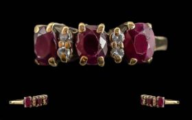 Ladies Pleasing 9ct Gold Amethyst and Di