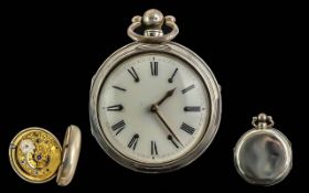 Mid Victorian Sterling Silver Pair Cased