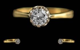 Ladies 18ct Gold Single Stone Diamond Se
