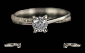 Ladies Platinum 950 Single Stone Diamond