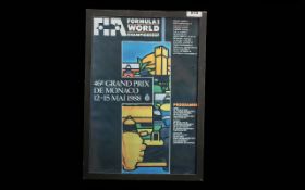 Framed Le Mans Original Vintage Sports Programme for the 1988 Monaco Grand Prix, the 46th running of