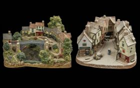 Two Large Limited Edition Lilliput Lane Light Up Cottages - to include 'Yuletide Shambles' L3053,